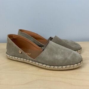 Verbenas Women’s Size 39 / 8.0 Carmen Taupe Suede Slip On Espadrille Flats